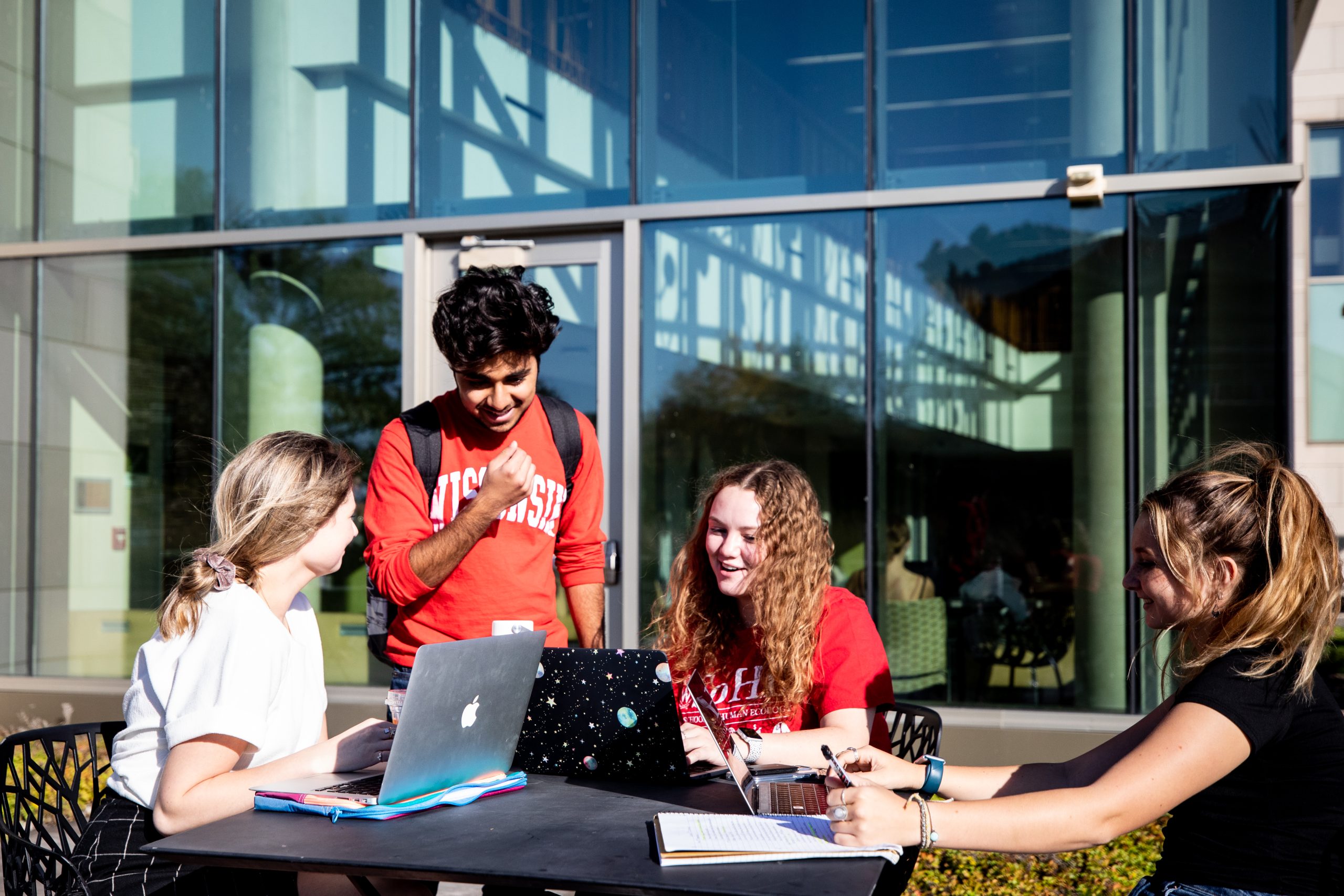 A group of students socializing